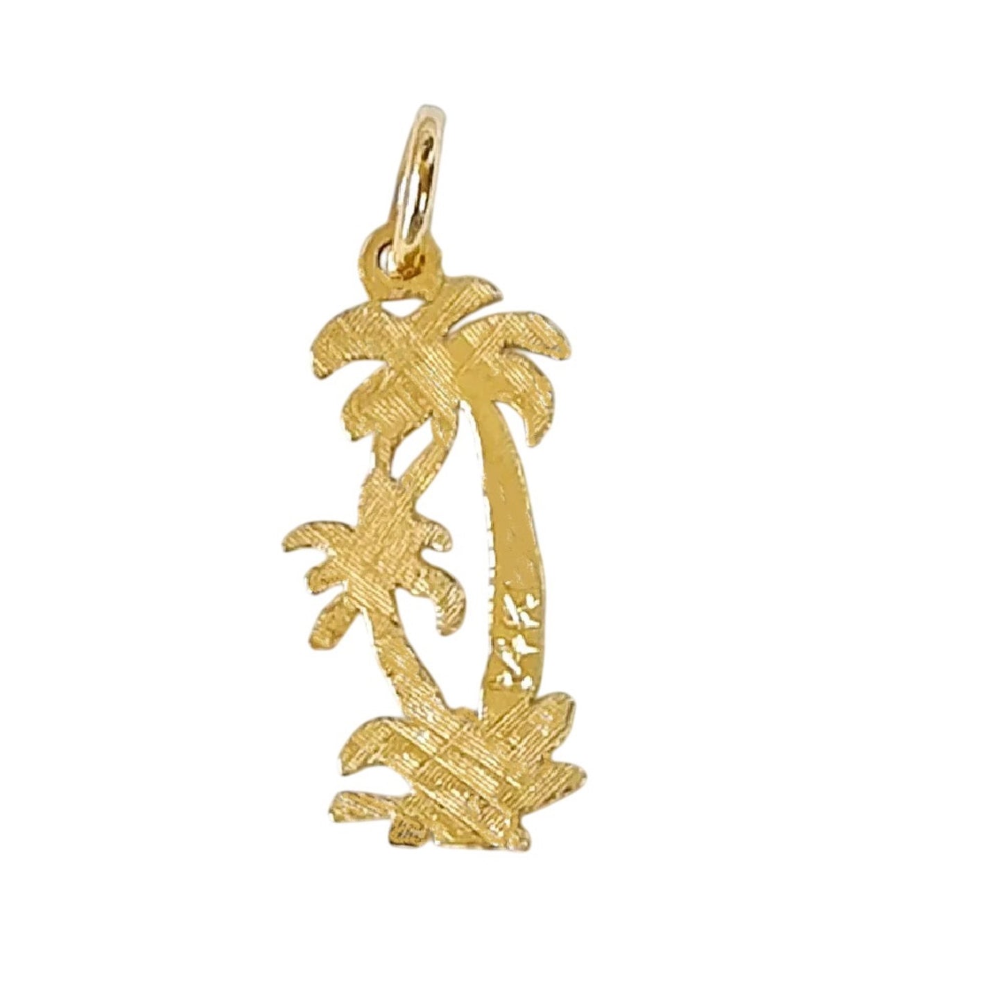 14K Yellow Gold PALM TREE Pendant