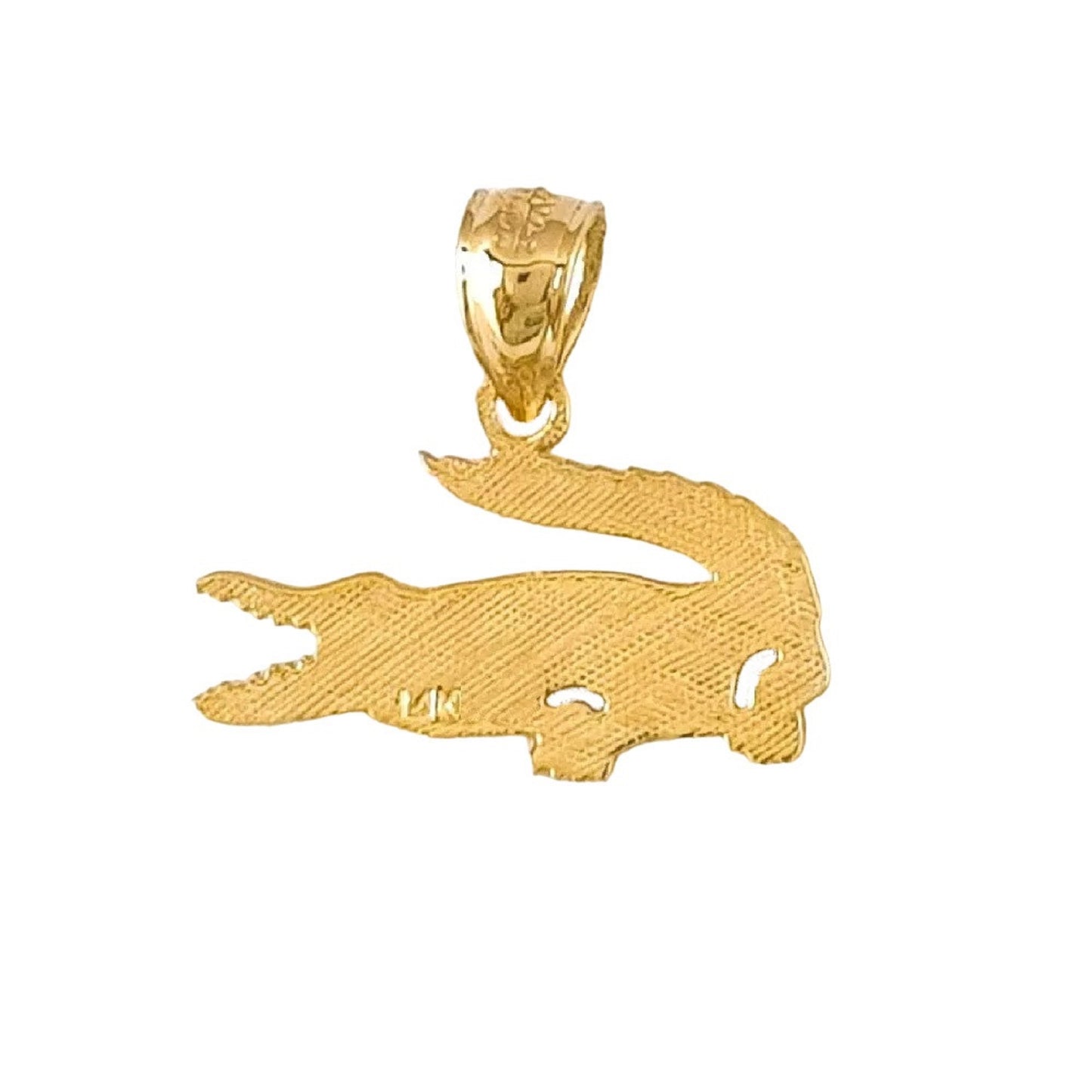 14K Yellow Gold Crocodile Pendant Charm