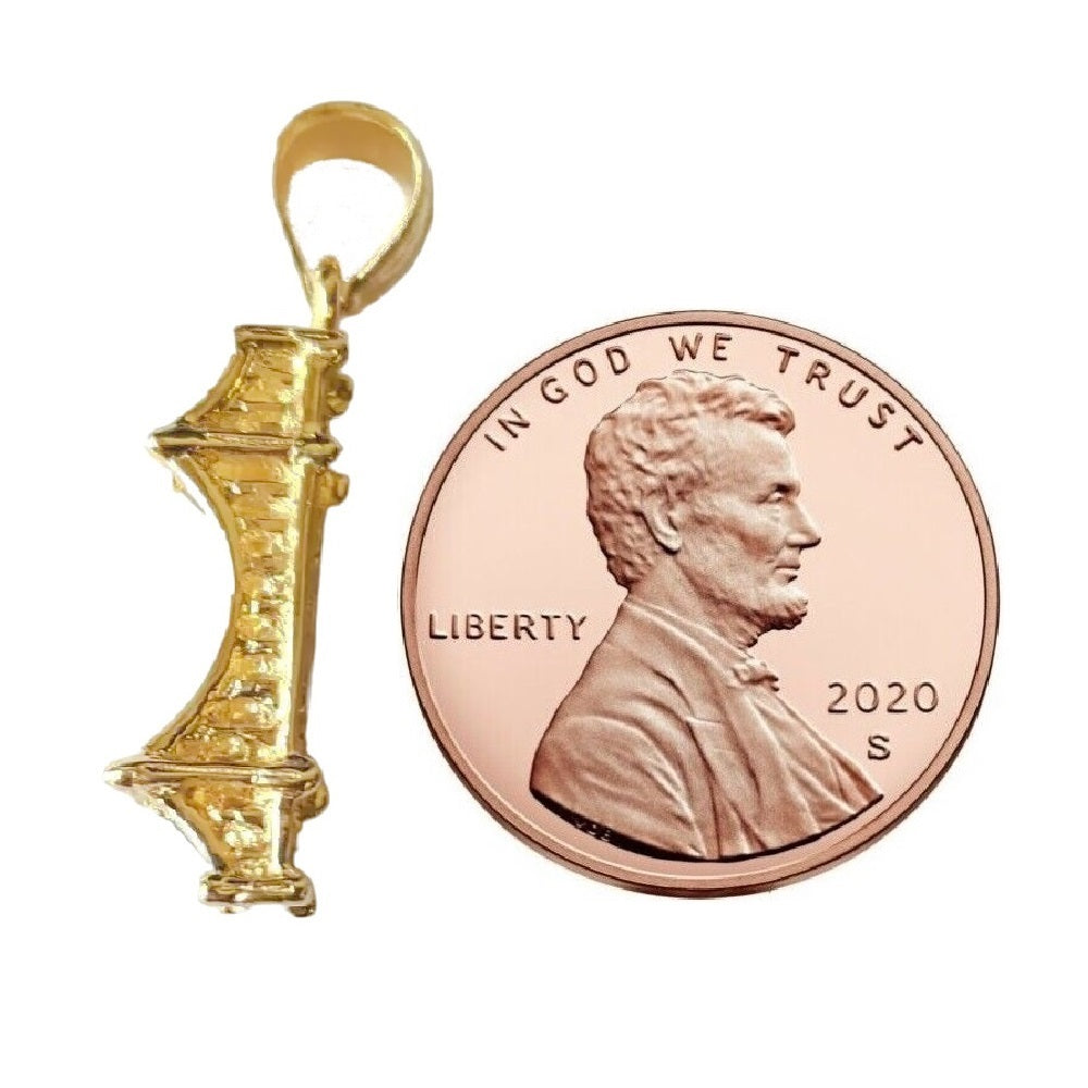 14K Yellow Gold Golden Gate Bridge 3D Pendant