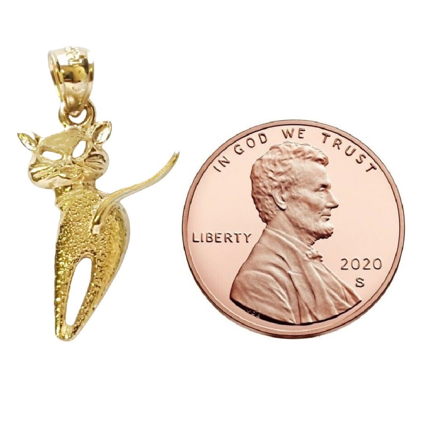14K Yellow Gold Cat Pendant