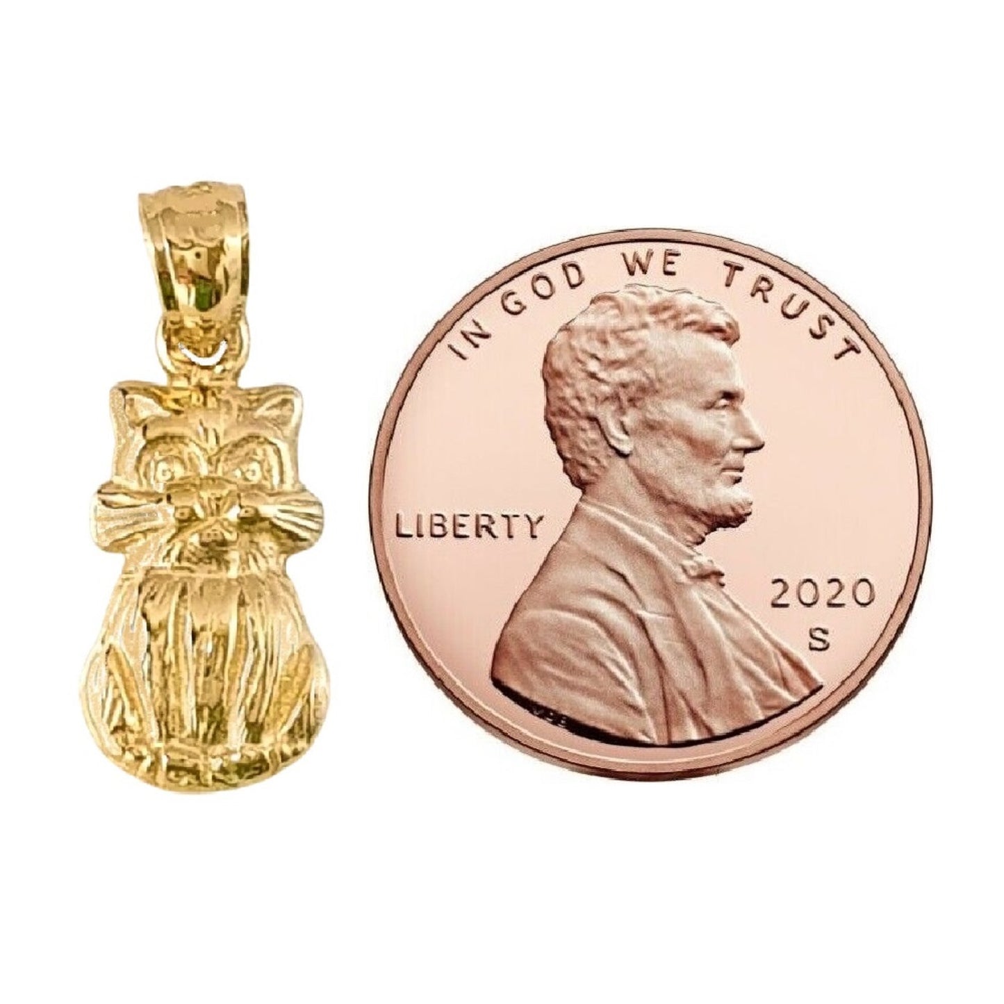 14K Yellow Gold Cat Pendant