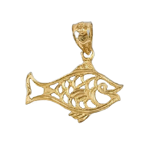 14K Yellow Gold Goldfish Charm Pendant