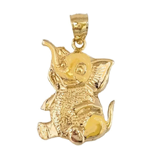 14K Yellow Gold Elephant Pendant