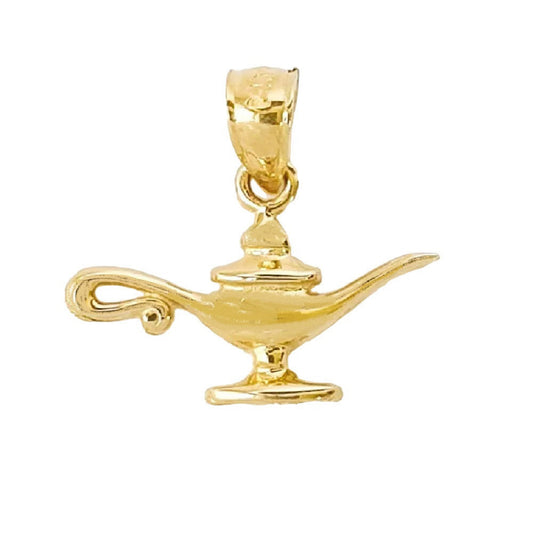 14K Yellow Gold  Aladdin Gene Lamp Pendant