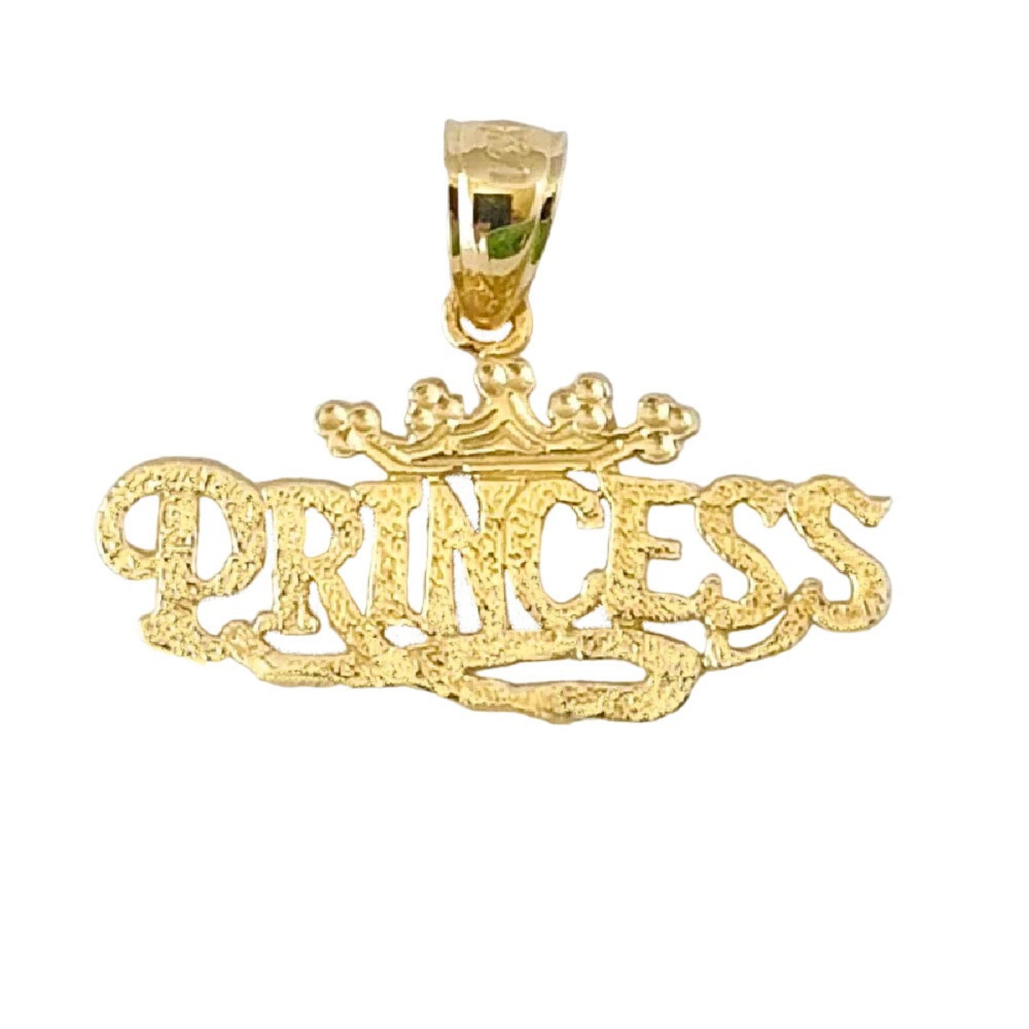 14k Yellow Gold PRINCESS Pendant / Charm, Made in USA