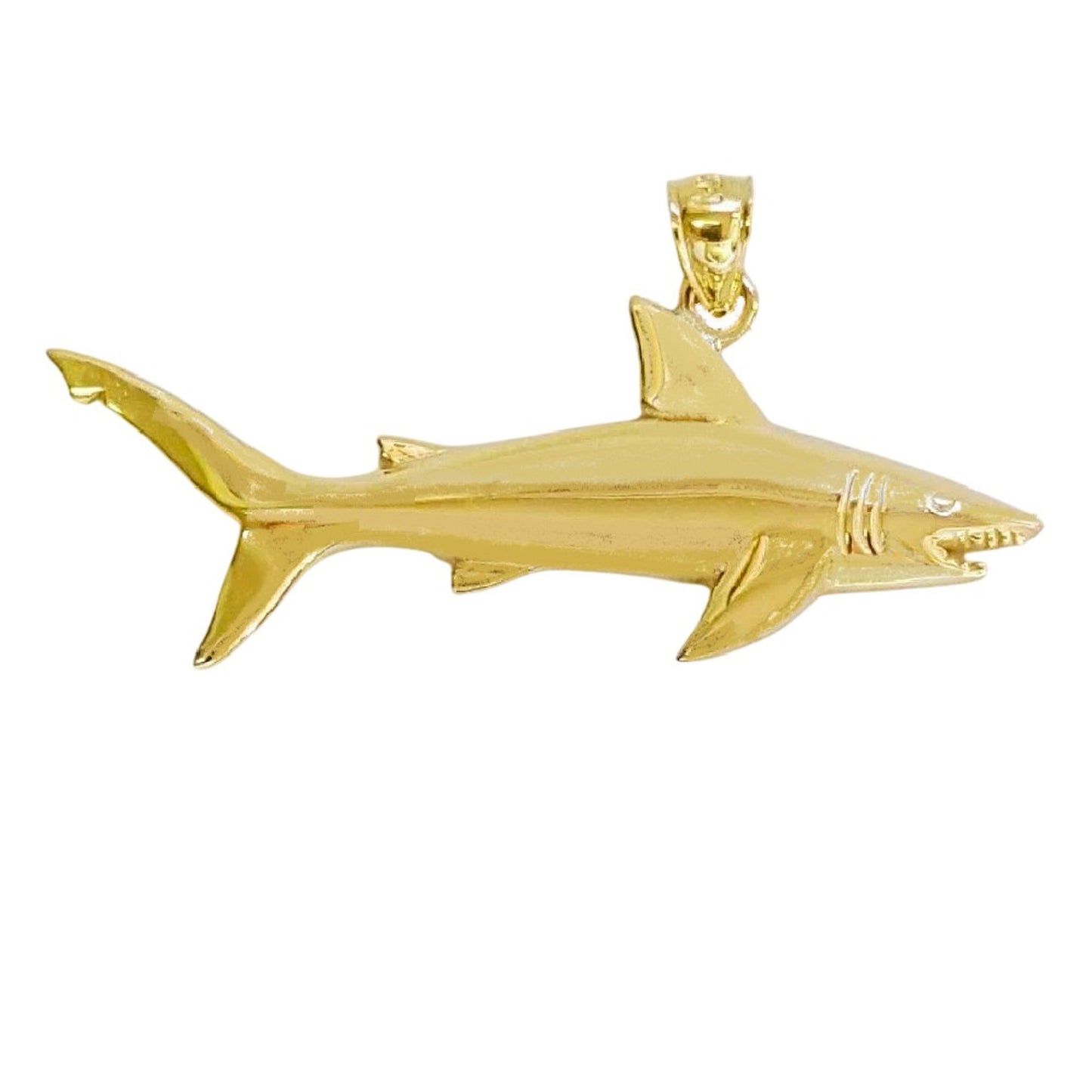 14K Yellow Gold Shark Pendant