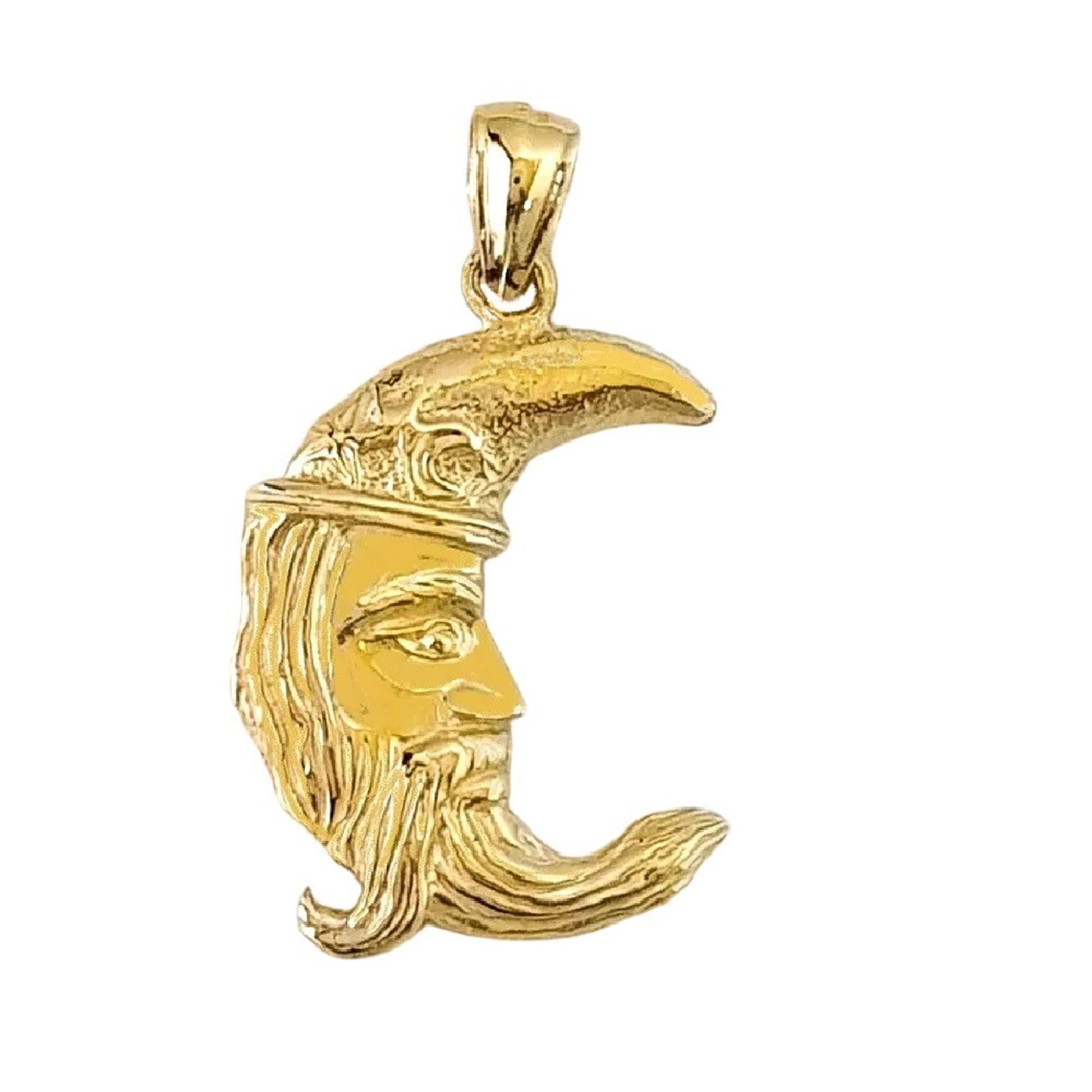 14K Yellow Gold Crescent Moon Pendant