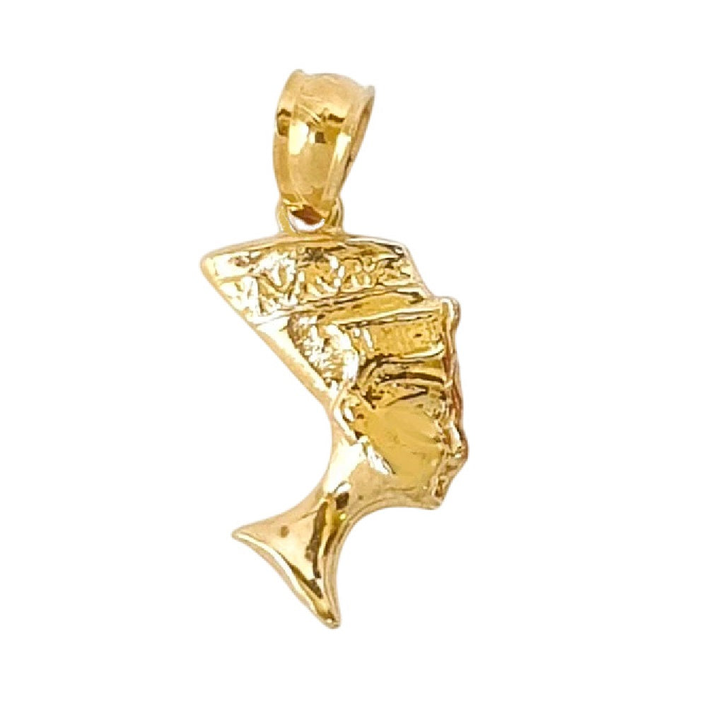 14K Yellow Gold Egyptian Queen Nefertiti Pendant