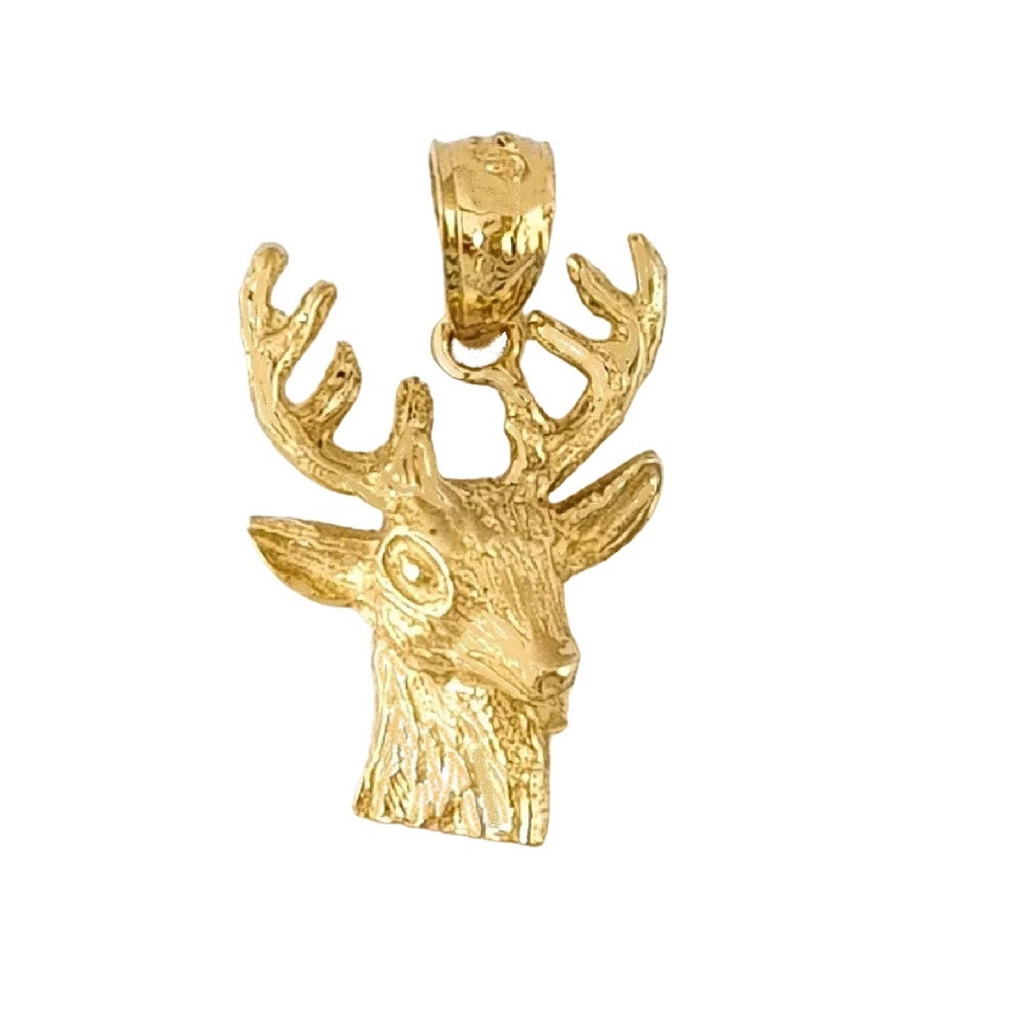 14K Yellow Gold Deer, Elk Pendant