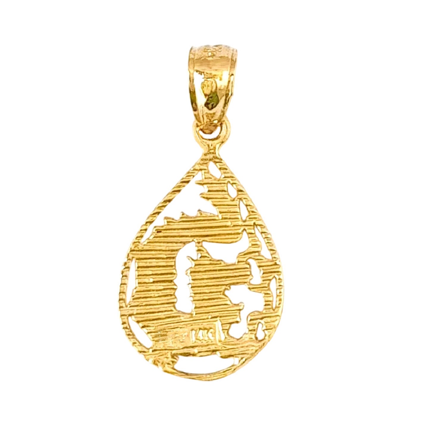 14K Yellow Gold Dragon Pendant