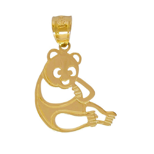 14K Yellow Gold Panda Bear Pendant