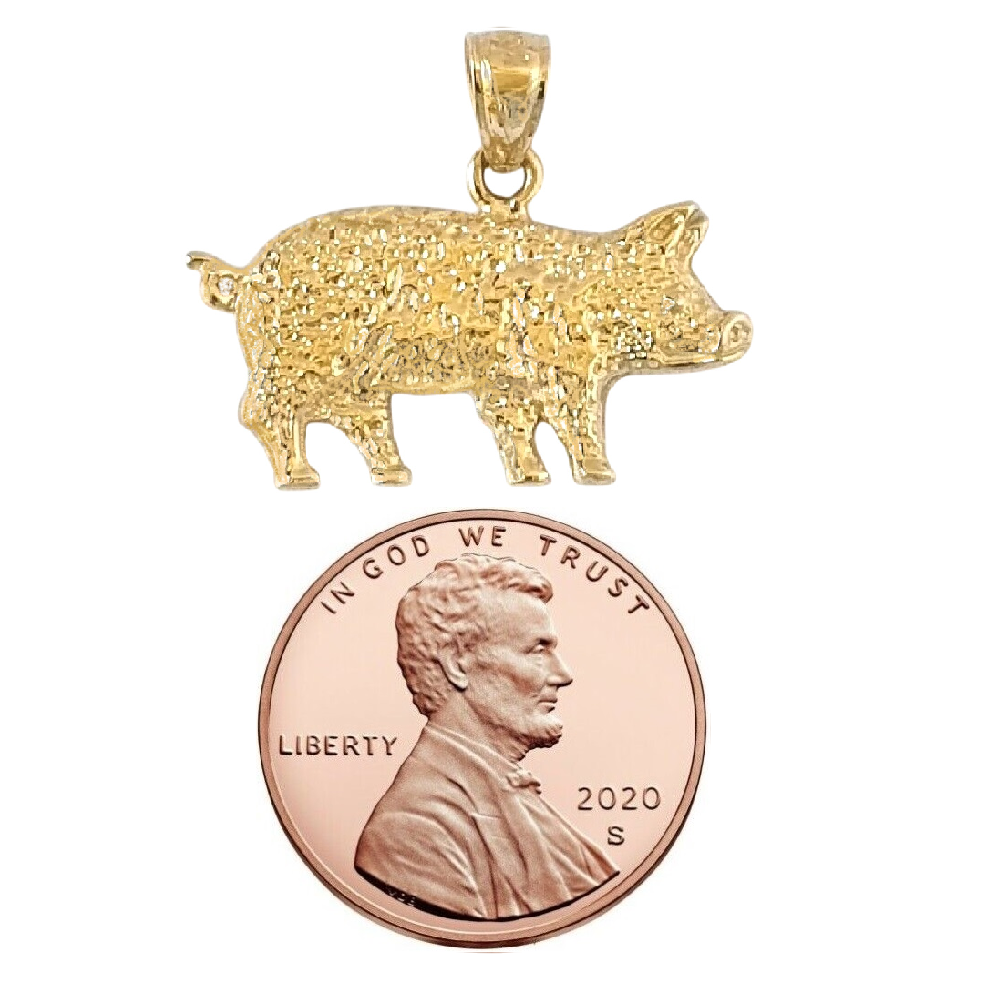 14K Yellow Gold Pig Pendant