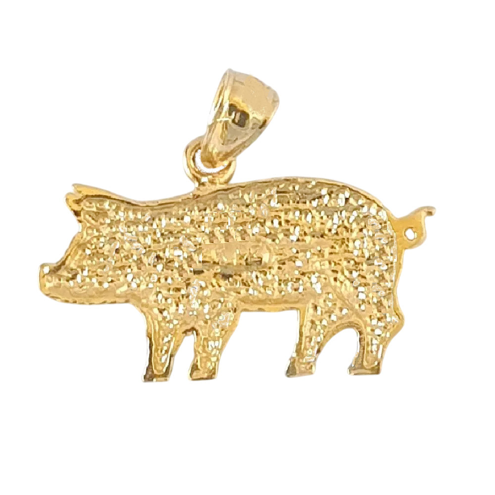 14K Yellow Gold Pig Pendant