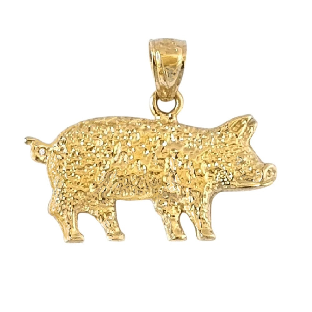 14K Yellow Gold Pig Pendant