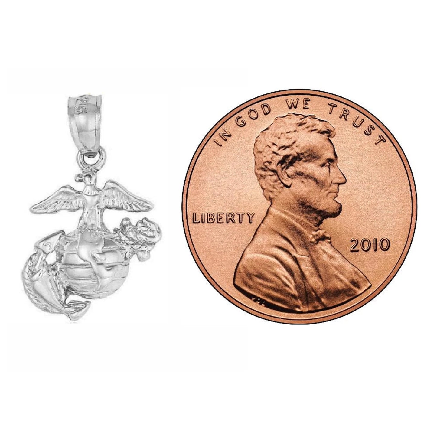 Small Sterling Silver Eagle Globe Anchor Charm