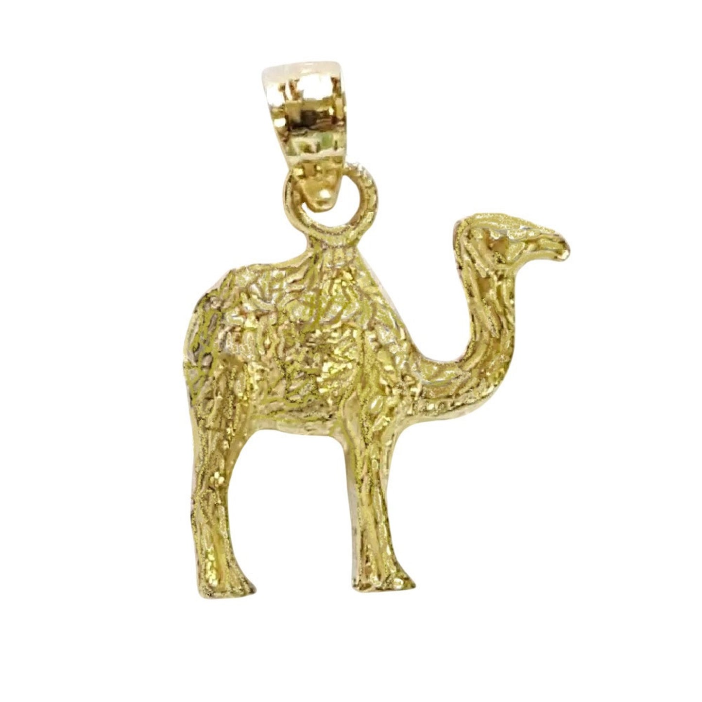 14K Yellow Gold Camel 3D Solid Pendant
