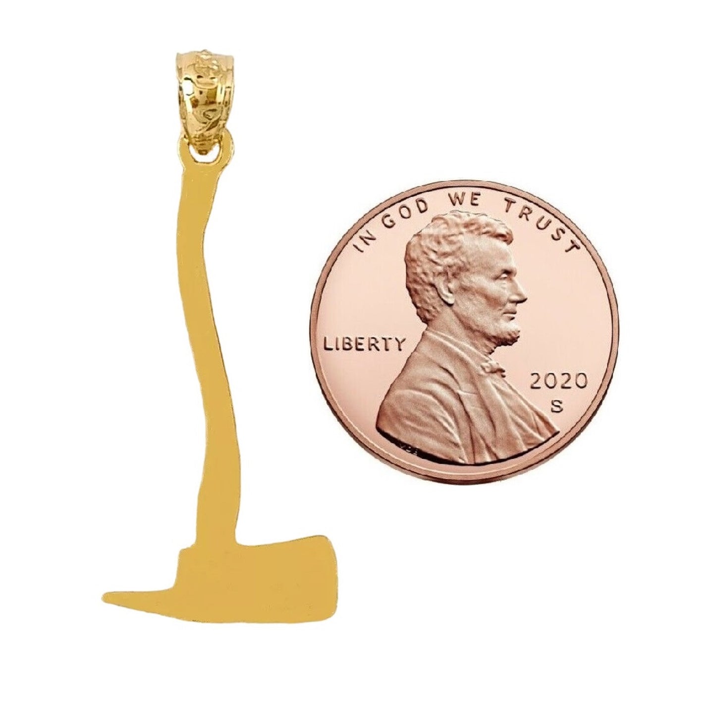 14K Yellow Gold Axe Pendant