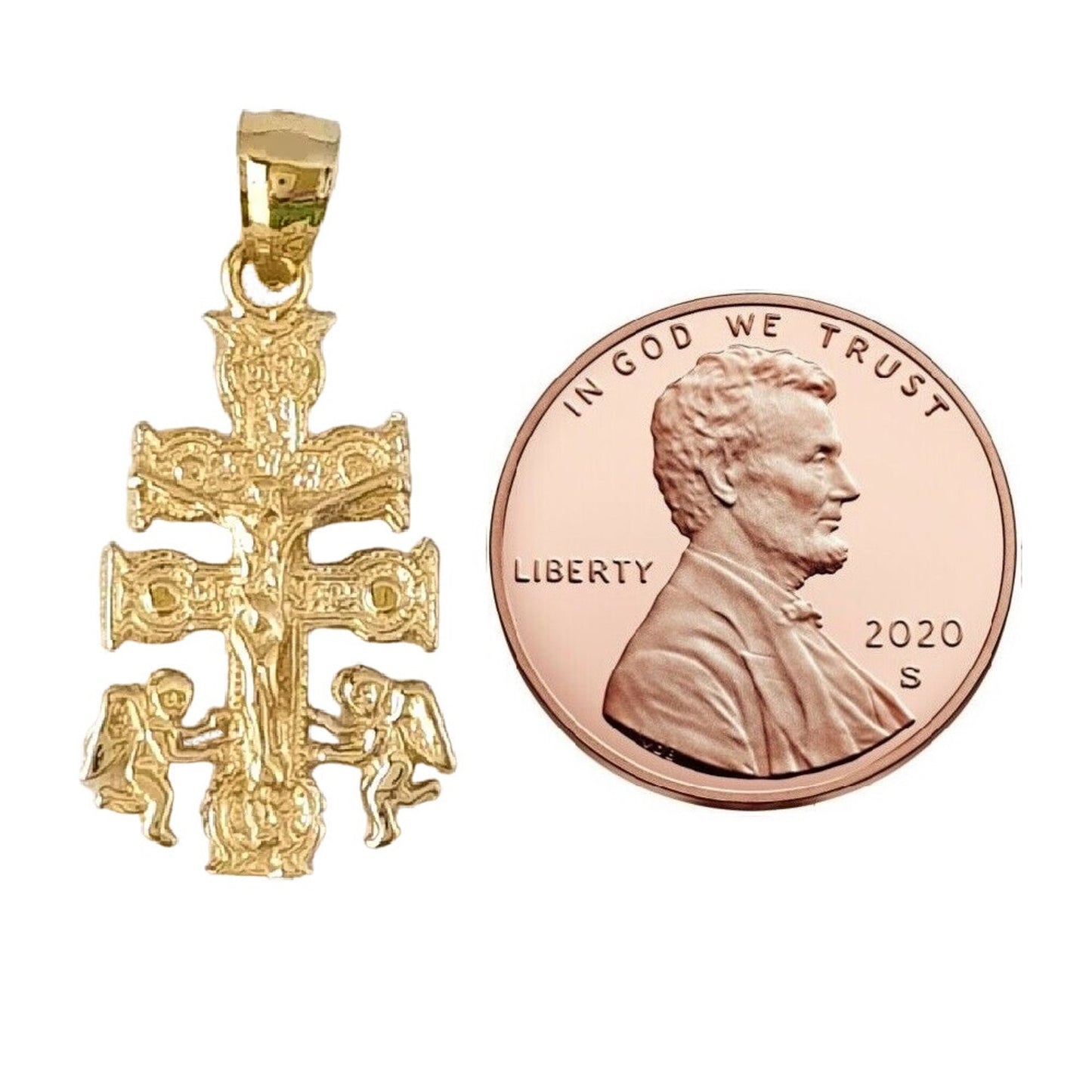 14K Yellow Gold Caravaca Cross Pendant