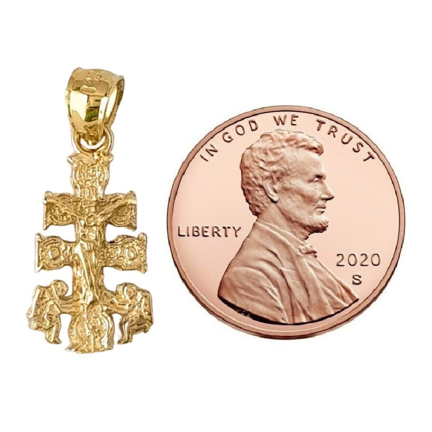 14K Yellow Gold Caravaca Cross Pendant