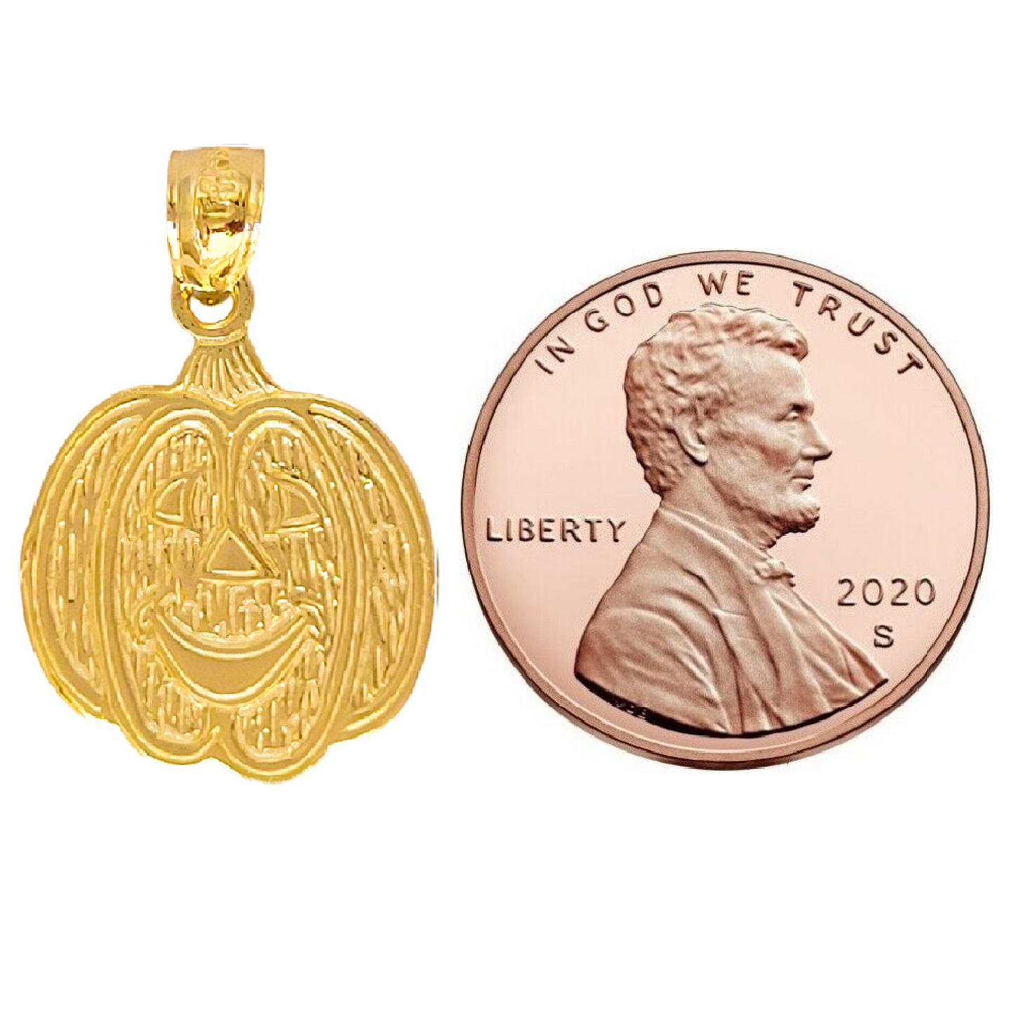 14K Yellow Gold Pumpkin Pendant