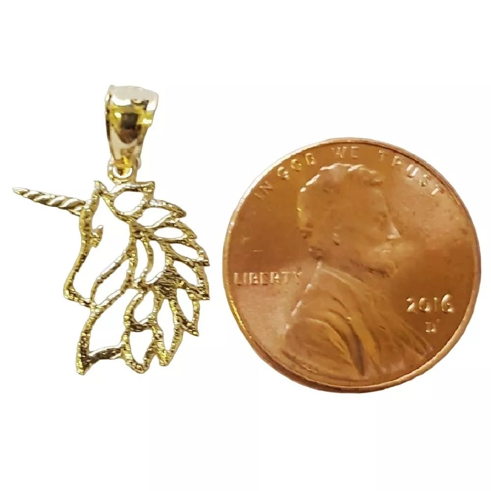 14K Yellow Gold Unicorn Pendant