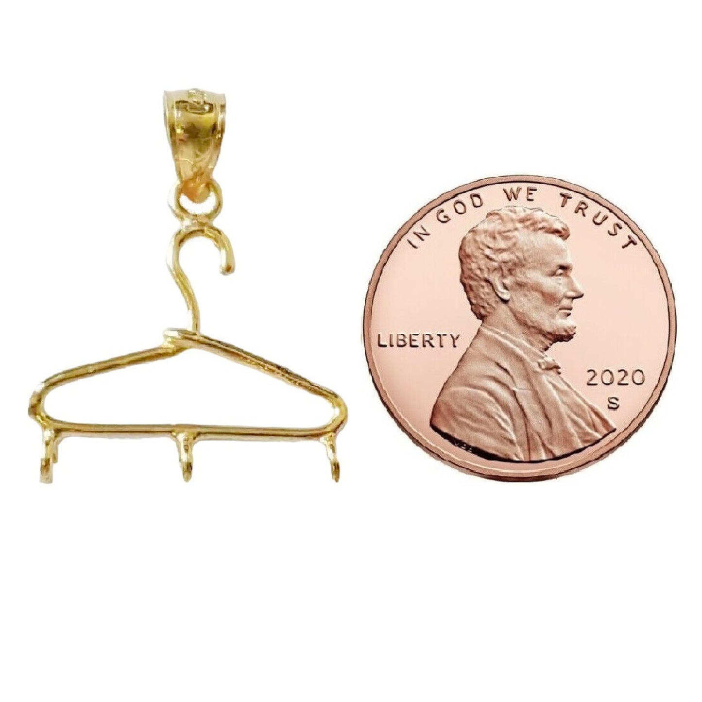 14K Yellow Gold HANGER Charm Holder Pendant