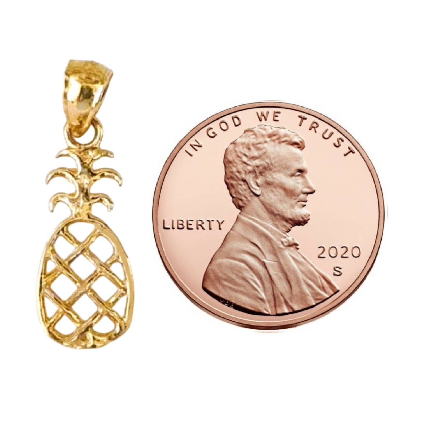 14K Yellow Gold Pineapple Pendant