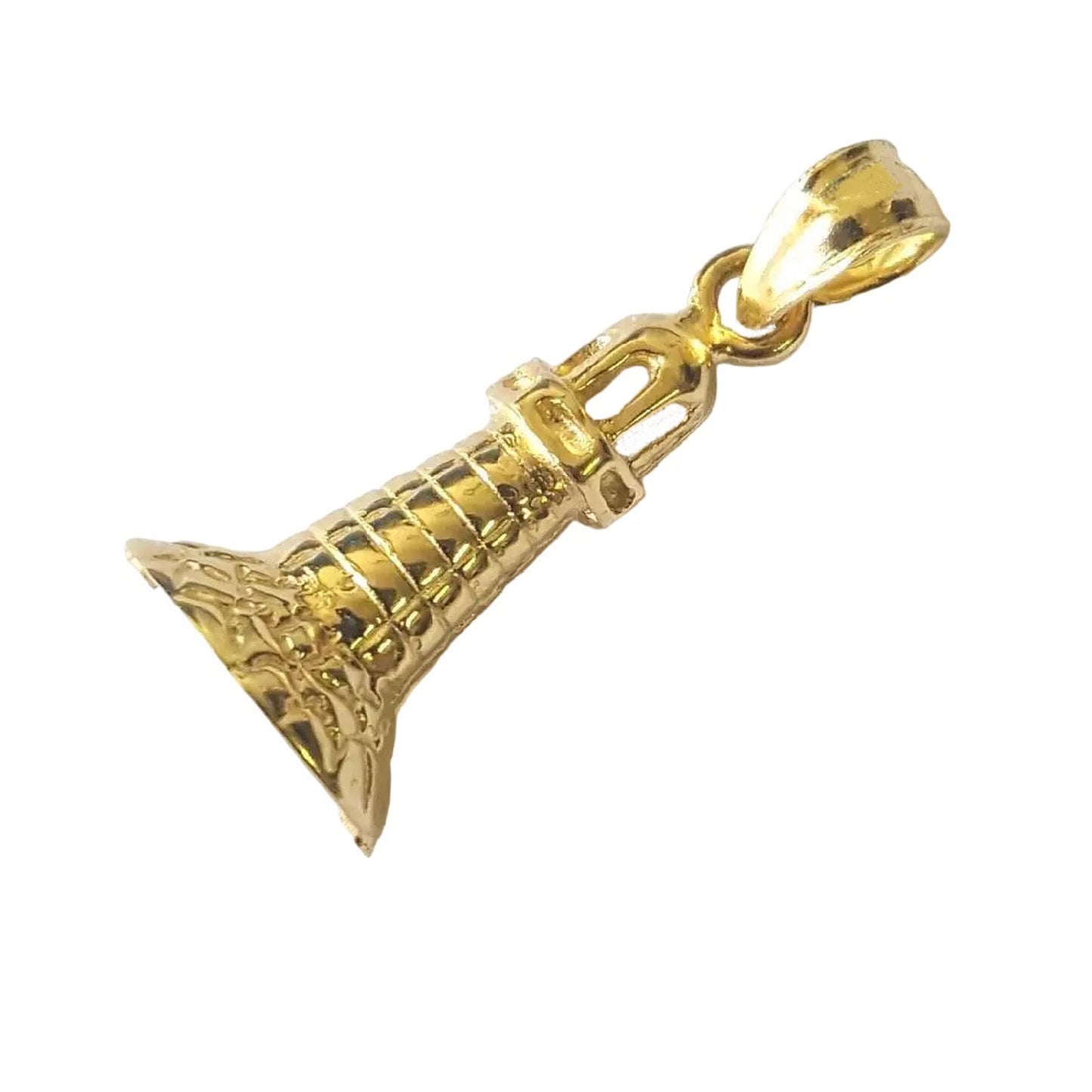 14K Yellow Gold Lighthouse Pendant