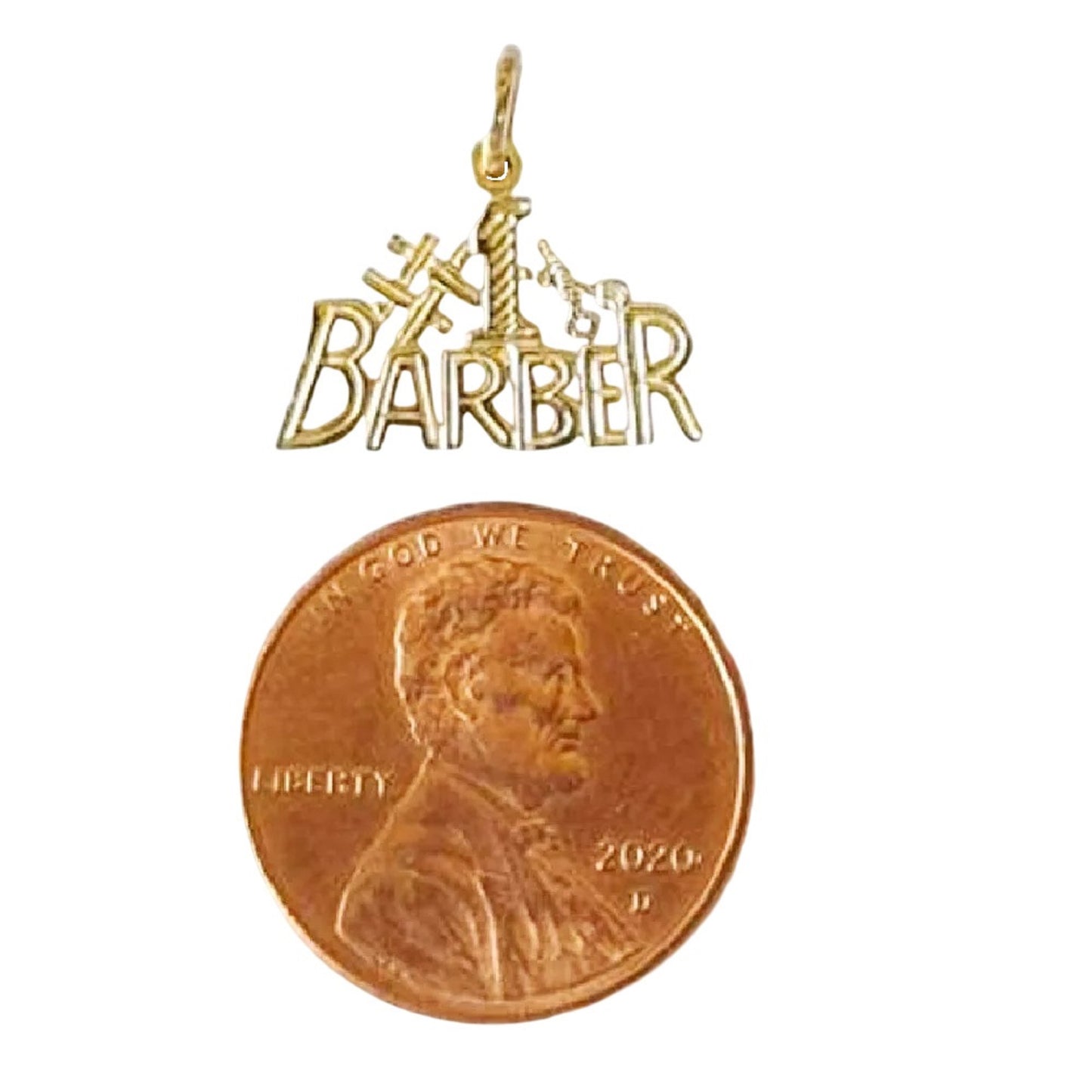 14K Yellow Gold #1 BARBER Pendant