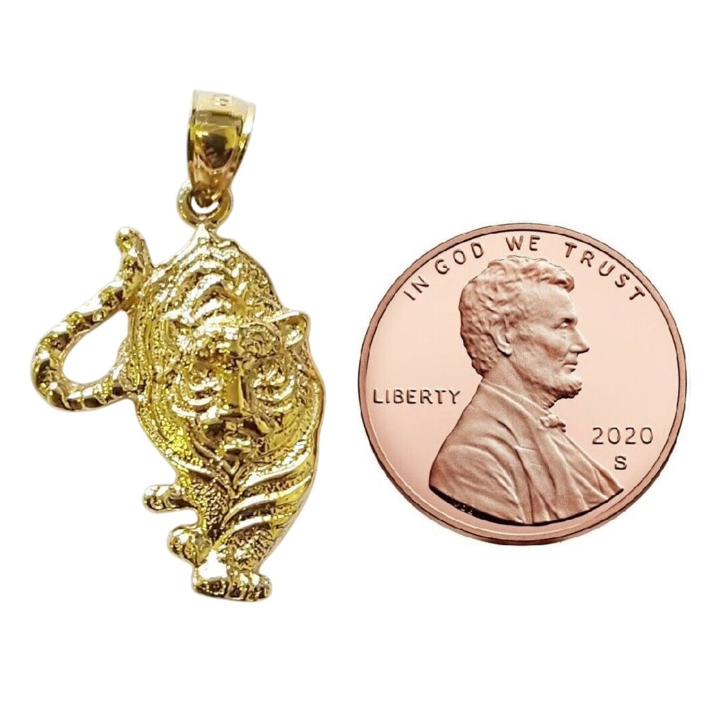 14K Yellow Gold Tiger Pendant