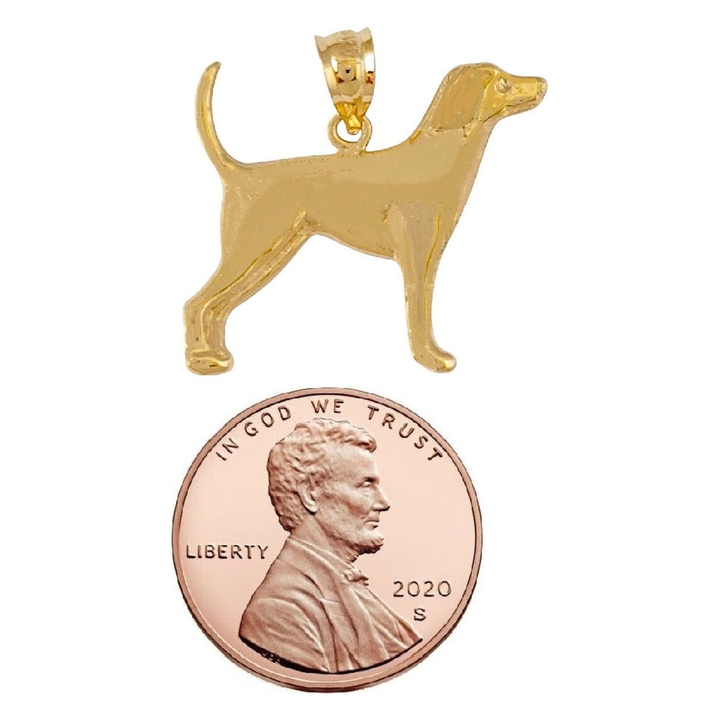 14K Yellow Gold Dog Pendant