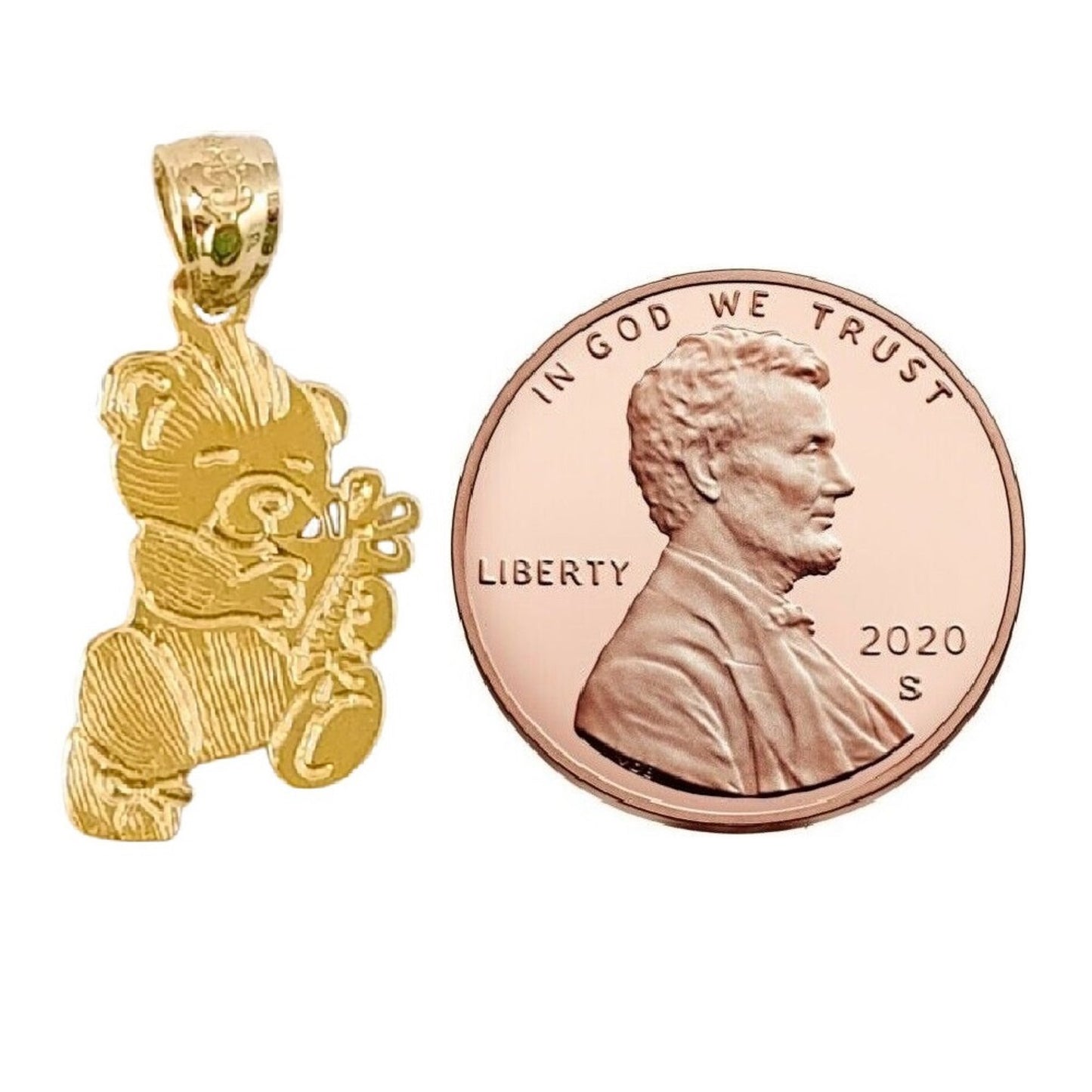 14K Yellow Gold Bear Pendant