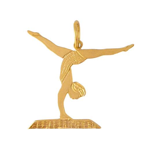 14K Yellow Gold Gymnast Pendant Charm