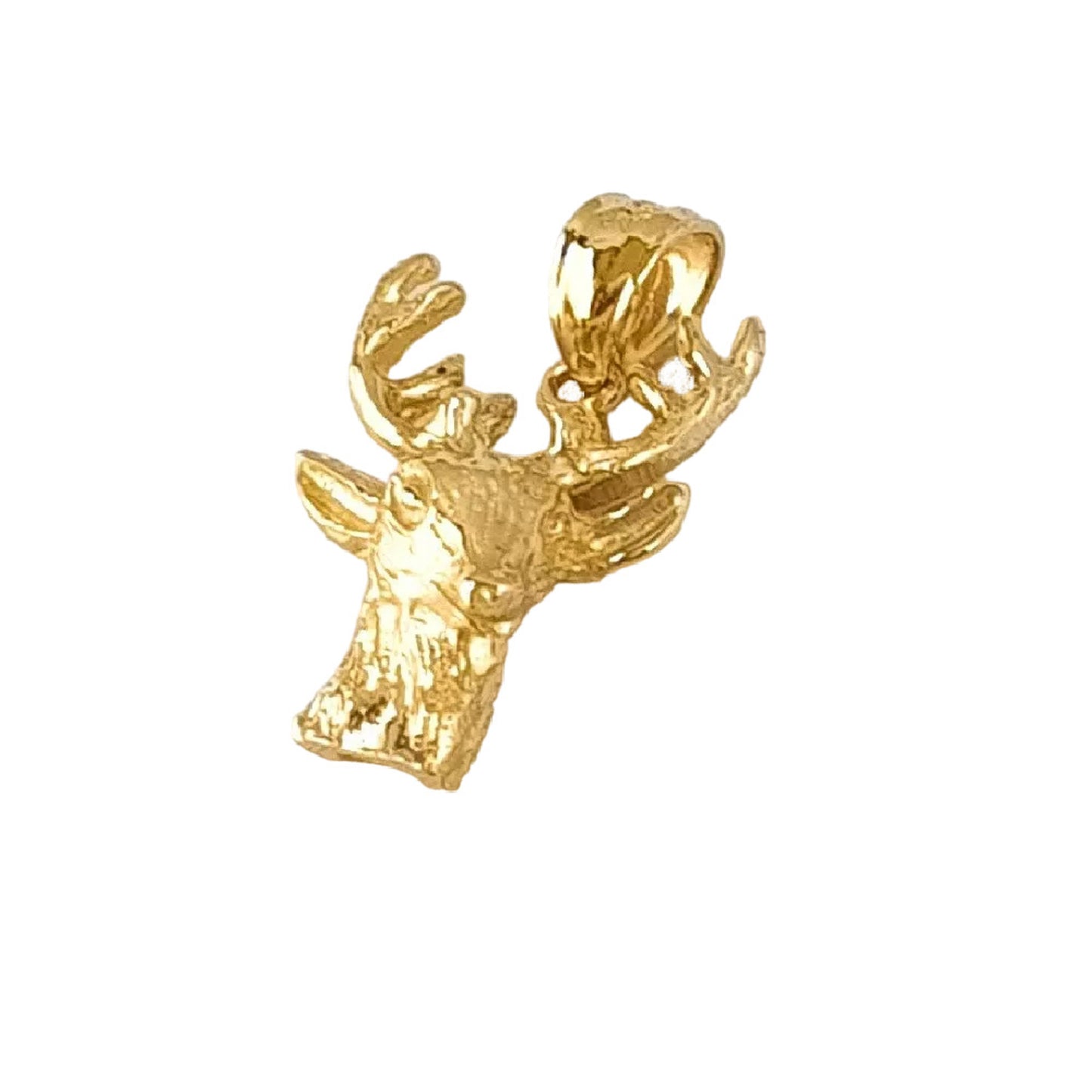 14K Yellow Gold Deer, Elk Pendant