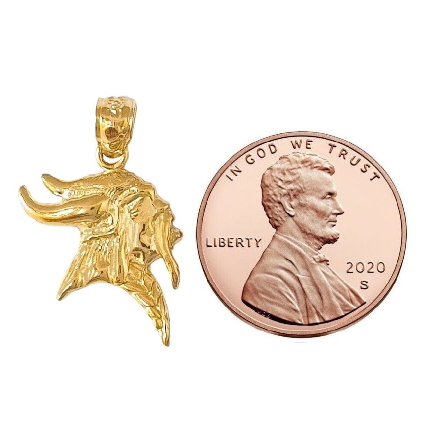 14k Yellow Gold Viking Warrior Pendant