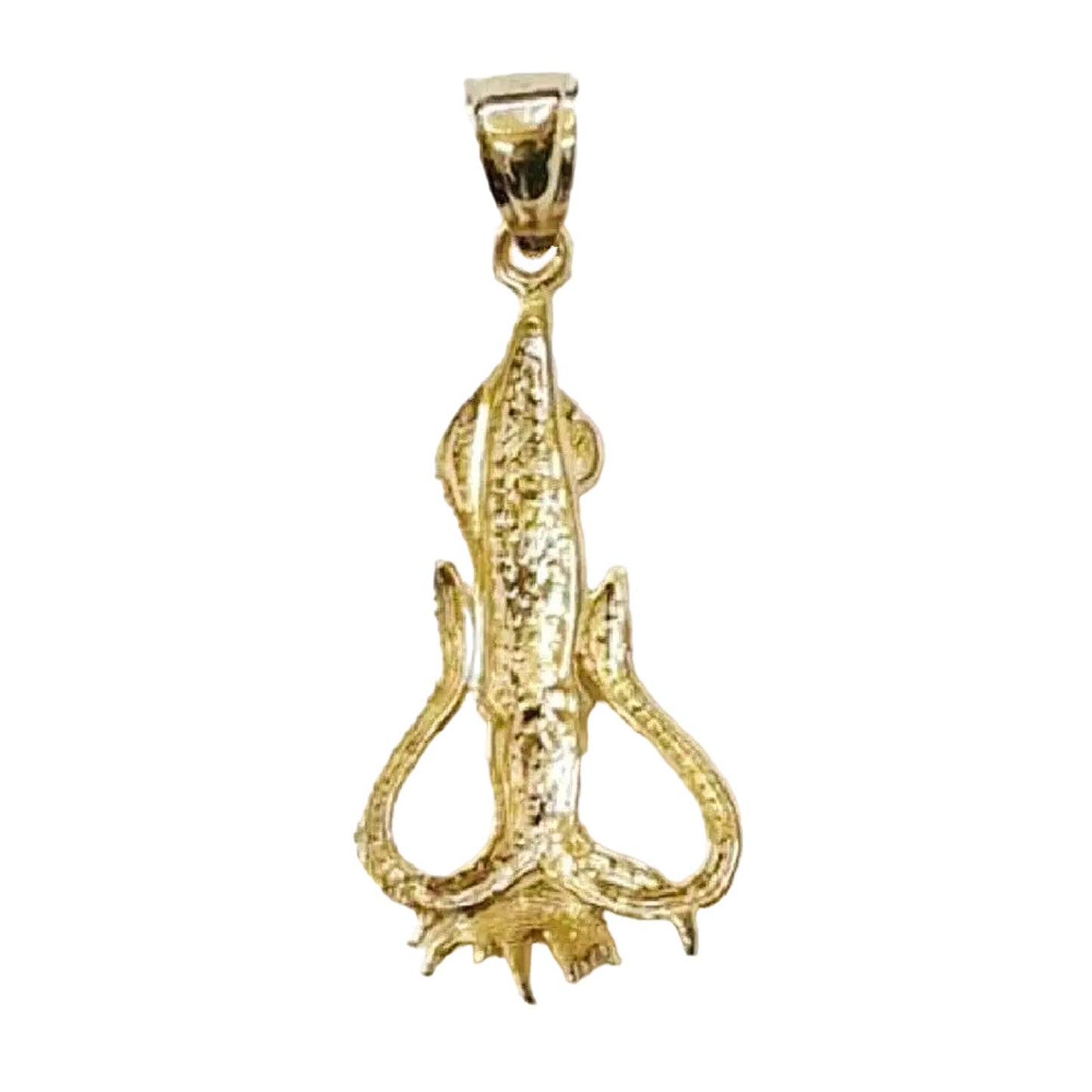14K Yellow Gold Squid Pendant