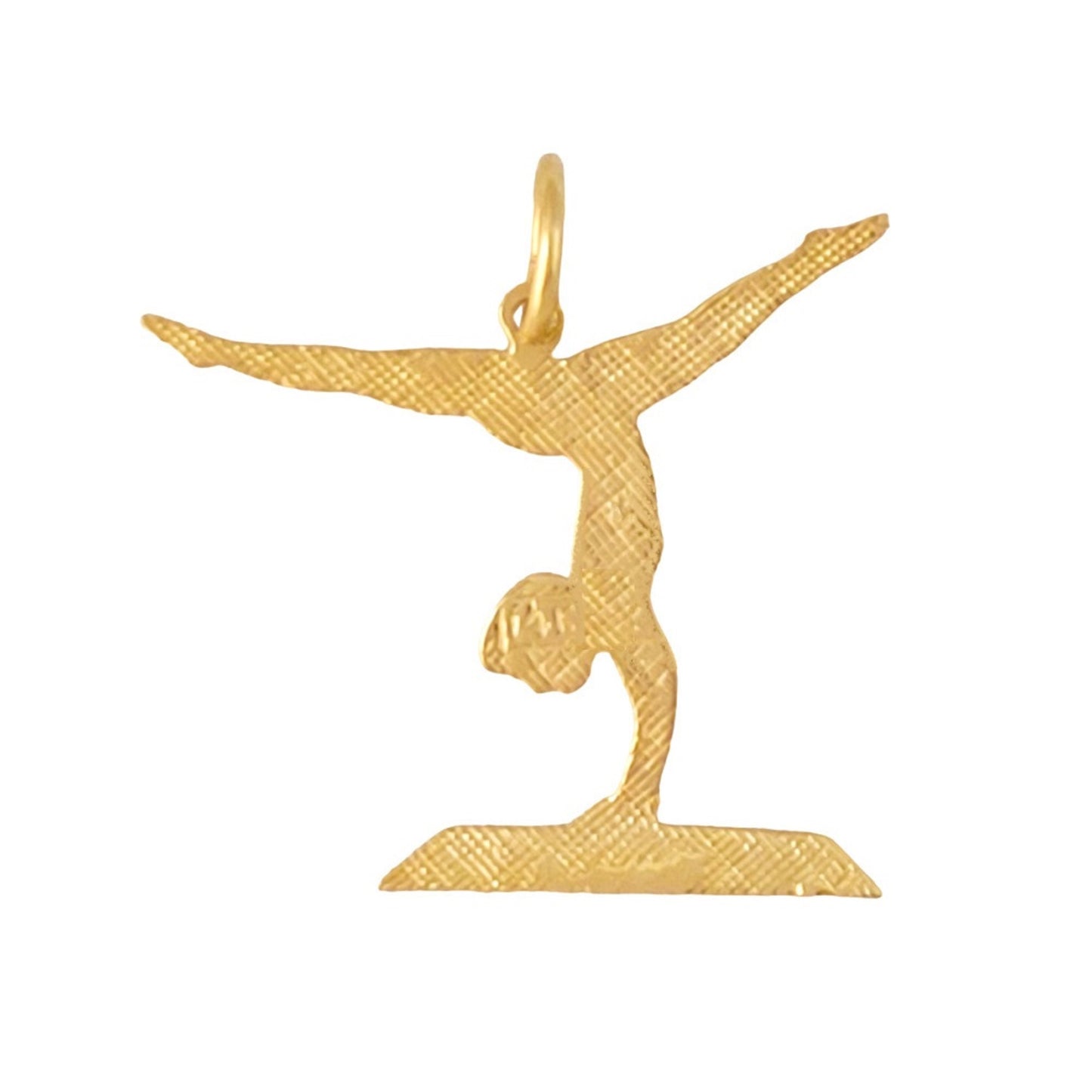 14K Yellow Gold Gymnast Pendant Charm