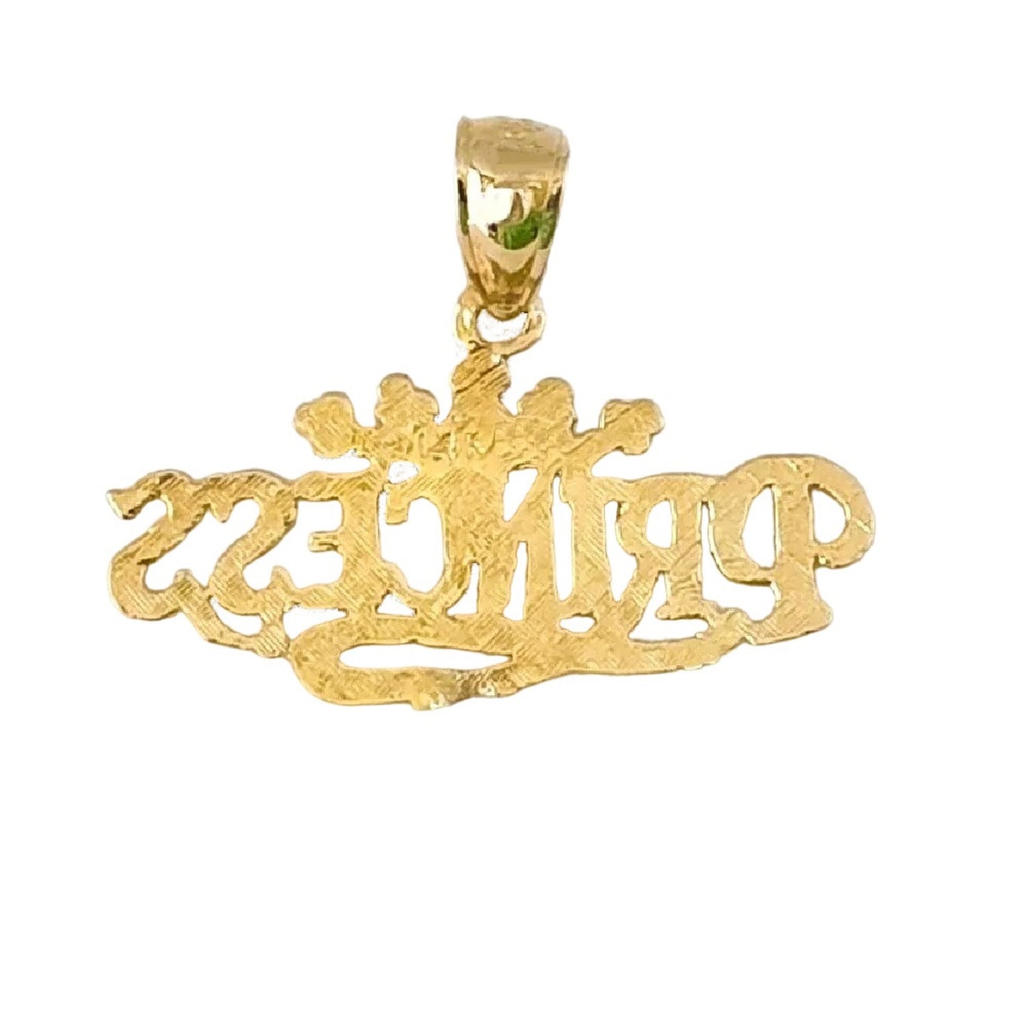 14k Yellow Gold PRINCESS Pendant / Charm, Made in USA