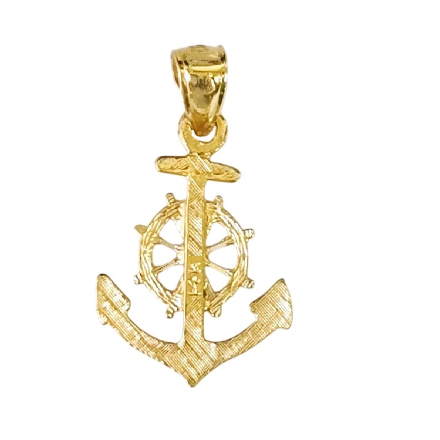 14K Yellow Gold Anchor Pendant