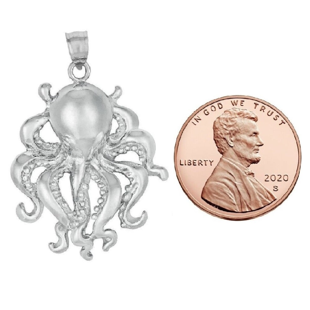 925 Sterling Silver Necklace w/ Octopus Pendant