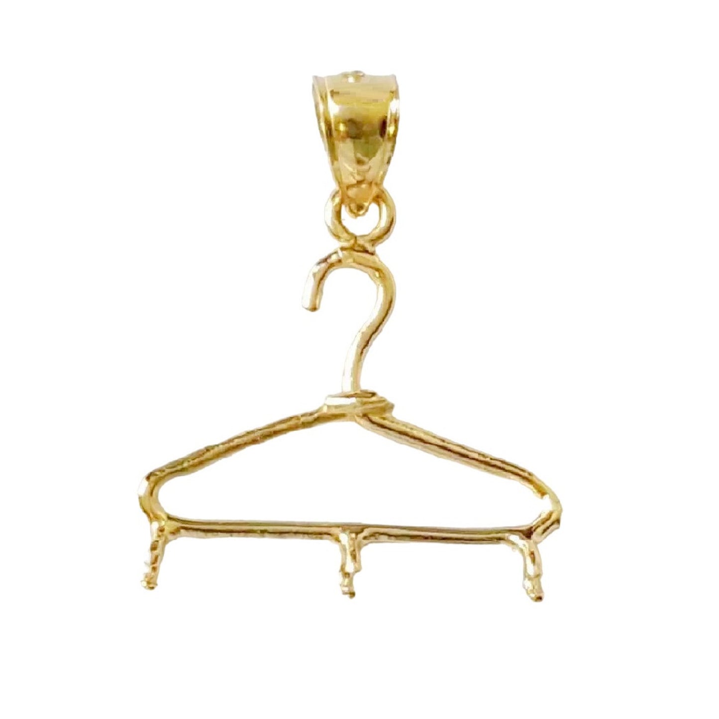 14K Yellow Gold HANGER Charm Holder Pendant