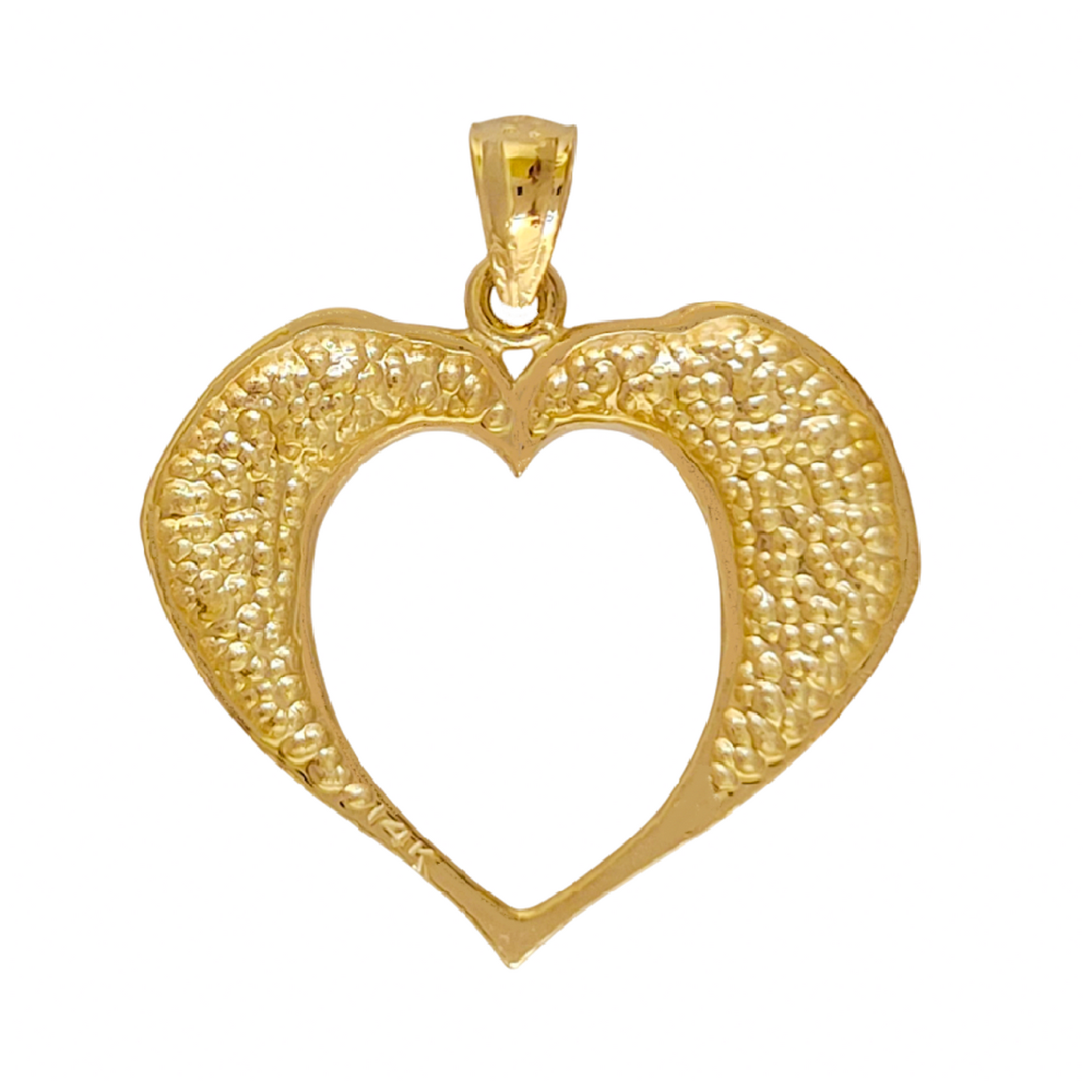 14k Yellow Gold Eagles Heart Pendant