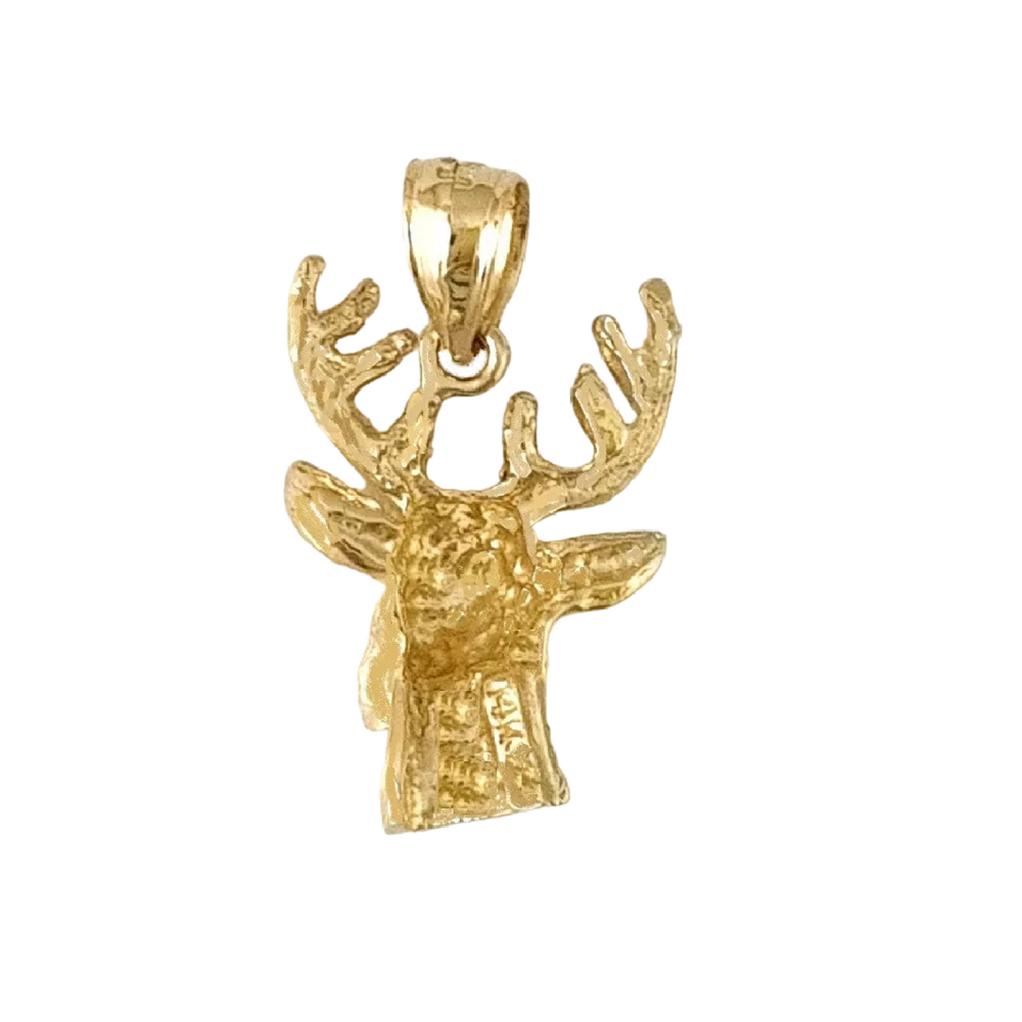 14K Yellow Gold Deer, Elk Pendant