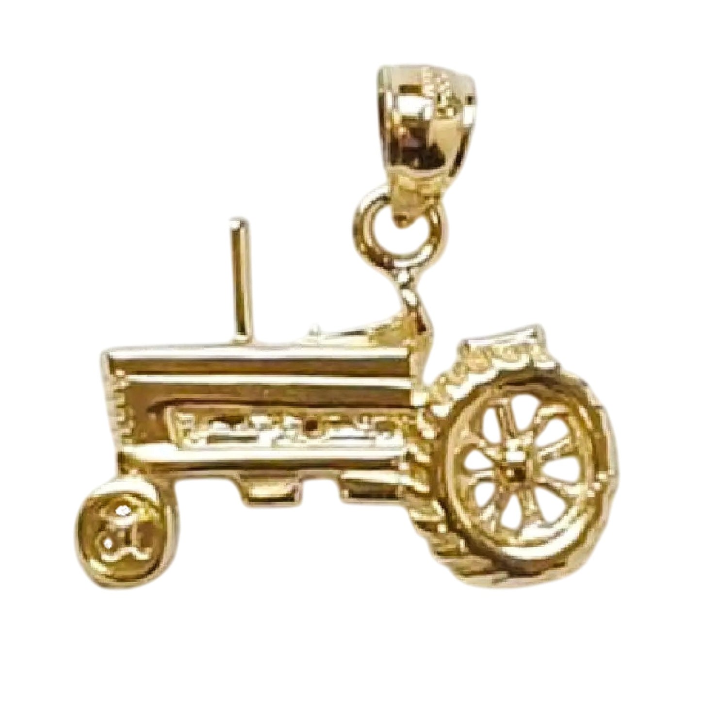 14K Yellow Gold Tractor Pendant