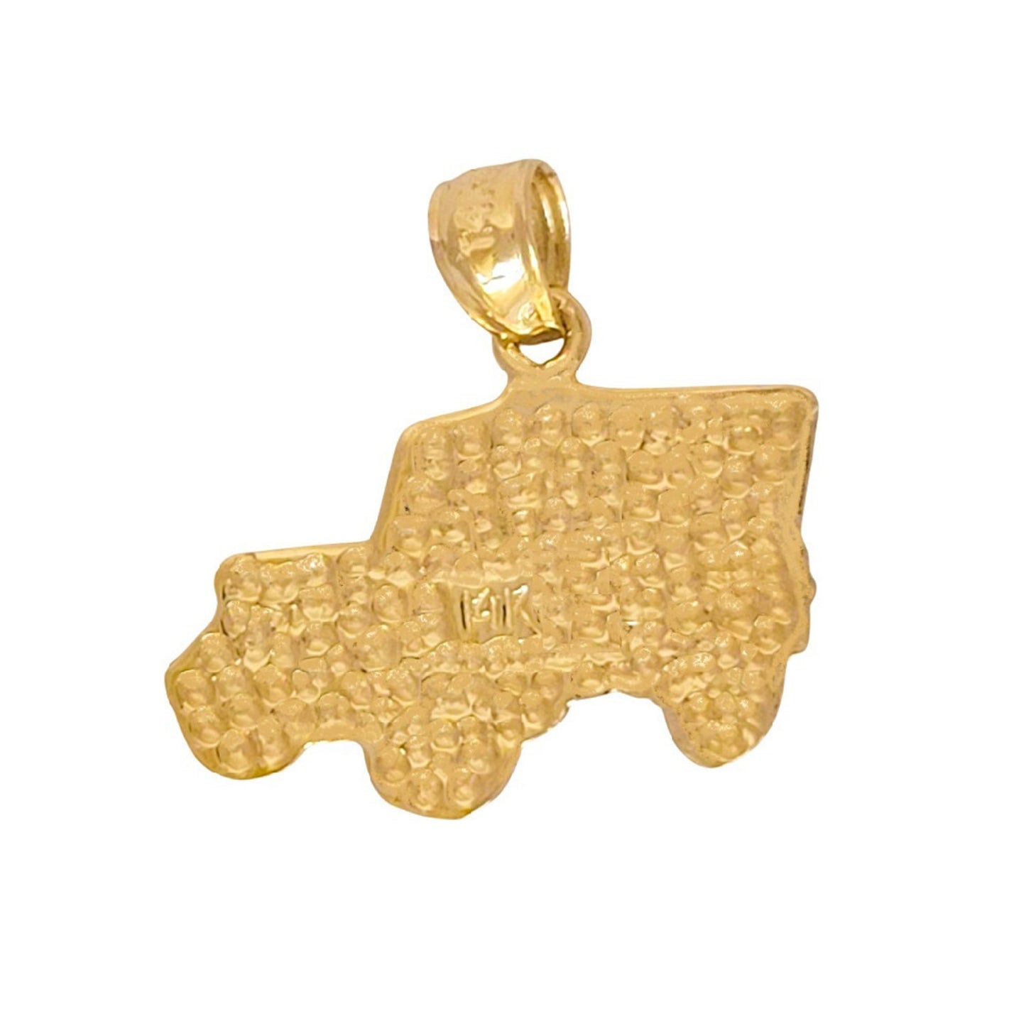 14K Yellow Gold Jeep Car Pendant
