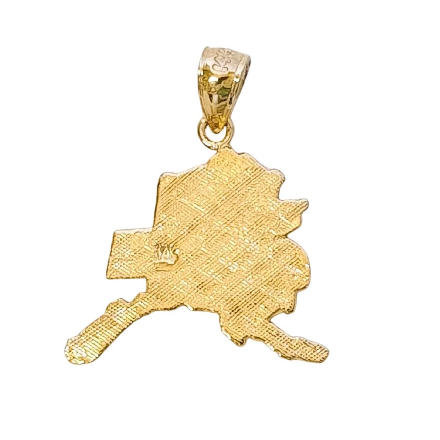 14K Yellow Gold Alaska State Map Pendant
