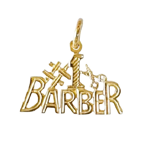14K Yellow Gold #1 BARBER Pendant