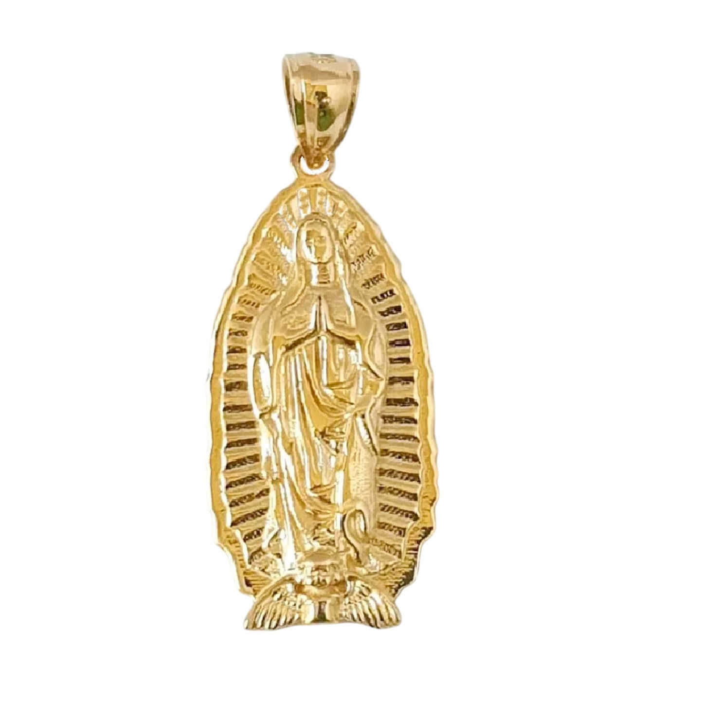 14K Yellow Gold Virgin of Guadalupe Pendant