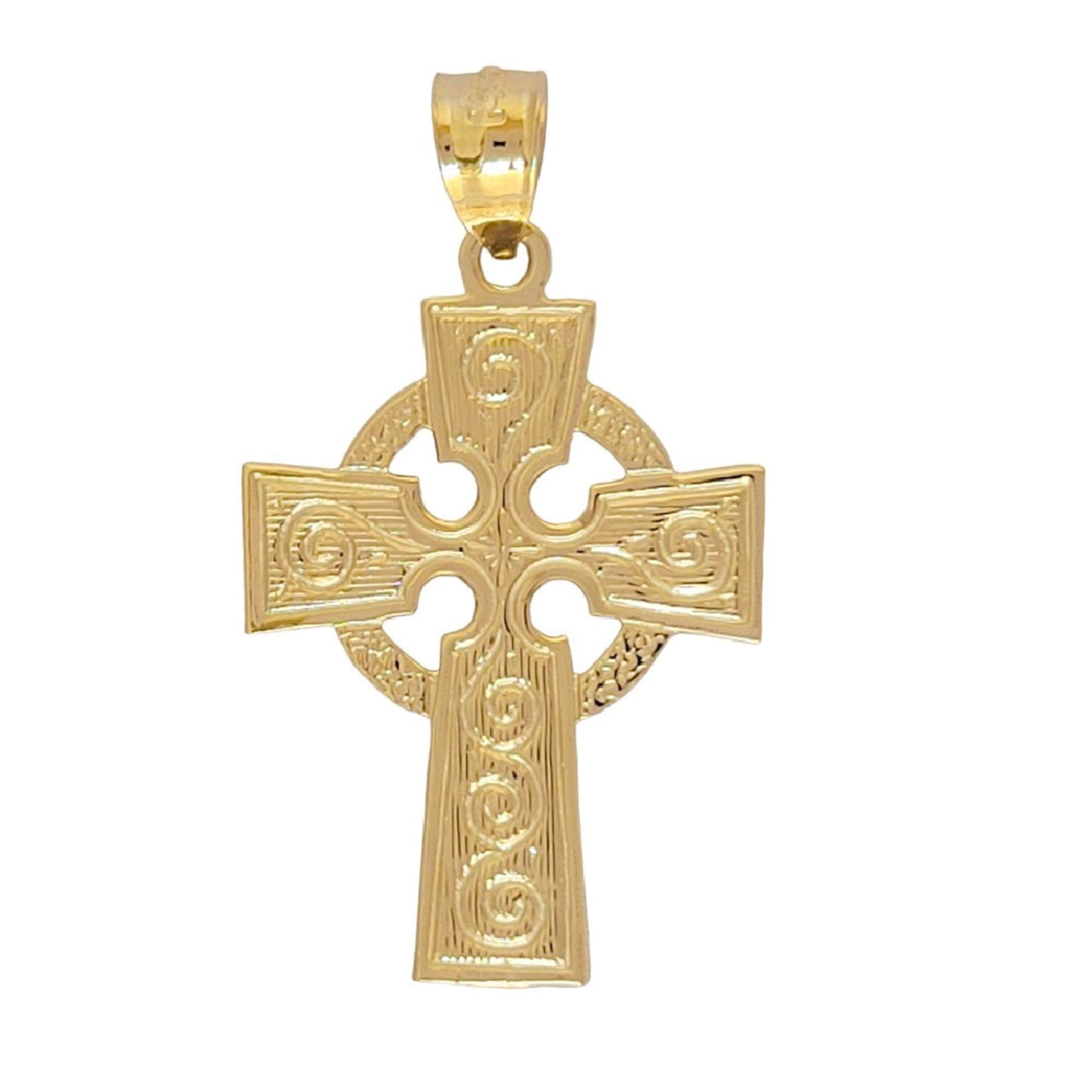 14K Yellow Gold Celtic Cross Pendant