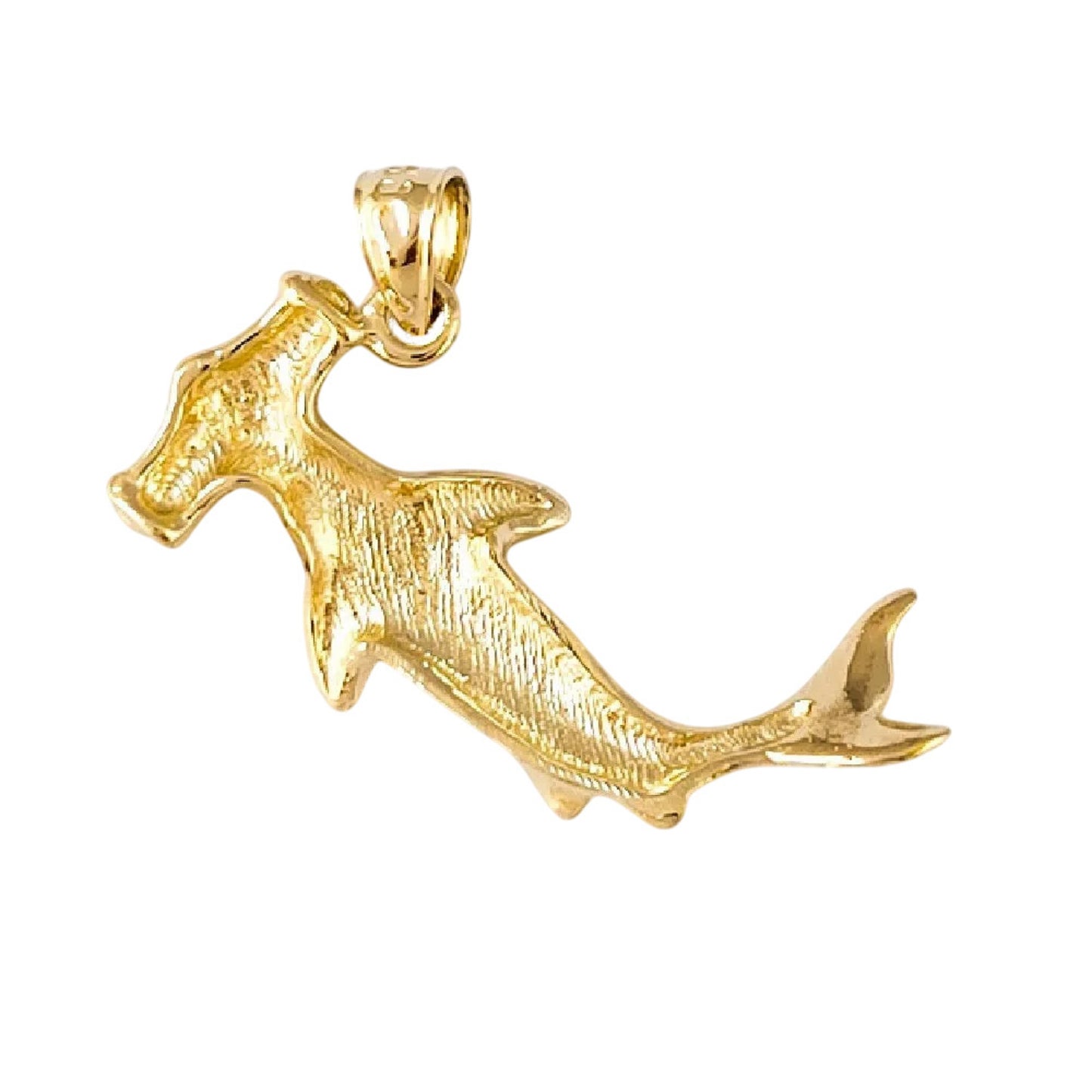 14K Yellow Gold Hammerhead Shark Pendant